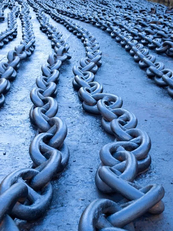Heavy steel chain links