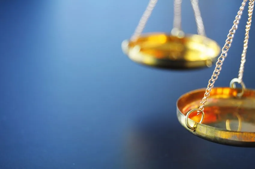 Brass scales of justice